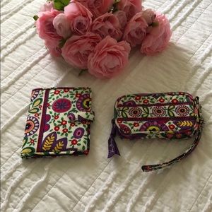 Vera Bradley Passport Cover and Small Wristlet